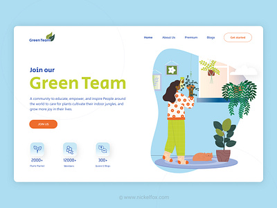 Plant Community | Hero Section branding clean design garden green hero section illustration landing page light minimal plant community plant store plants typography ui ux vector visual design web design website