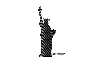 The liberty statue line art design illustration inspiration iraq logo muntadher saleh