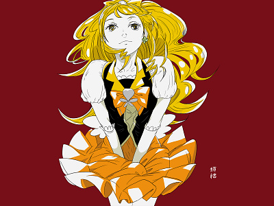 风 design illustration ps 少女 插画 线条