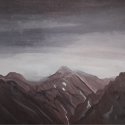 Of Mountains clouds drawing fineart illustration illustration art landscape mountains oil oilpainting painting sky storm