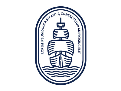 Ship Badge Line Art art artwork badge branding business company design graphic design icon illustration logo ship sign symbol ui vector