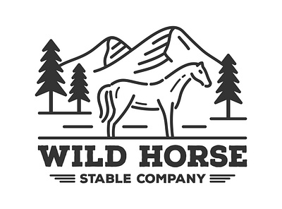 Horse Logo artwork branding design graphic design horse icon illustration logo mountain stable ui vector
