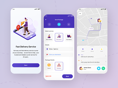 Fast Delivery Service art branding delivery deliveryservice design figma flatdesign illustration logo map minimal minimal design ui ui design uiux ux ux design vector xd
