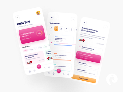 Task Manager app app design app ui creative ios app design management app minimal mobile app popular product design progress project management rh task management app task manager todo app todo list ui uiux design user experience