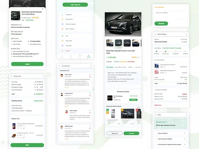 FairMart E-commerce App app check out colorful comment design e commerce faq green ui interface design minimal design order details product details review shopping shopping app trendy ui uiux design user experience ux