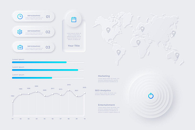 Neumorphic Infographic Elements app application button design gradient illustration infographic infographic element infographics interface menu neomorphic neumorphism screen template ui ux web design web development website