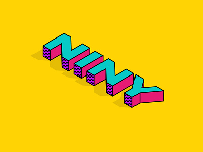 Isometric Text bold design font type typography