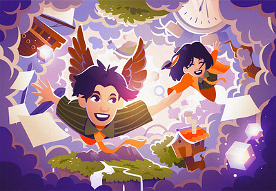 Fly in our dream character characterdesign cloud design illustration fantasy illustration illustration design illustration graphic design illustrator