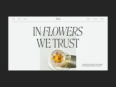 Flower Tea design ecomm ecommerce elegant flower flowers hero hero section home homepage landing nav navigation tea type ui web