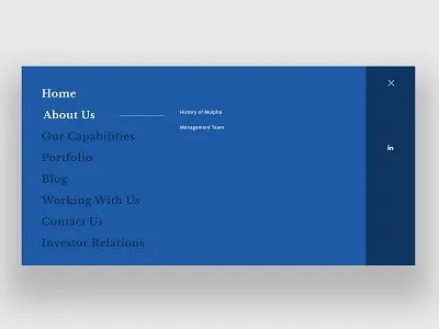 Full Screen Menu blue desktop full screen full screen menu hamburger mega menu submenu