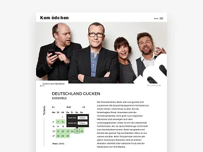 Theatre Website Design booking cabaret calendar desktop hero theatre