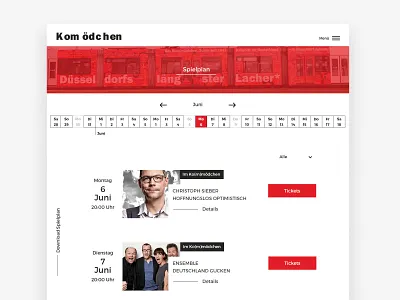 Theatre Website Design cabaret calendar desktop play program theatre