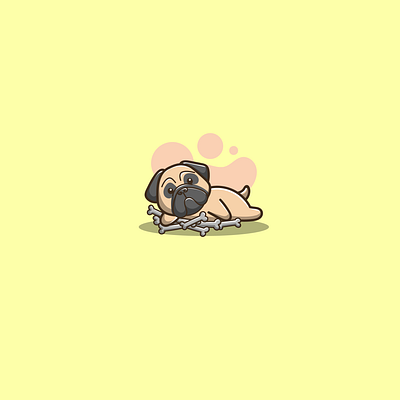 Pug cartoon cute design graphic design icon illustration logo pug vector