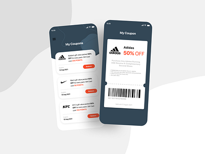 Coupon redeem - UI app design figma graphic design illustration ui vector