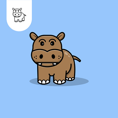 Hippopotamus mascout logo app branding company design hippopotamus icon illustration logo mascout ui ux vector