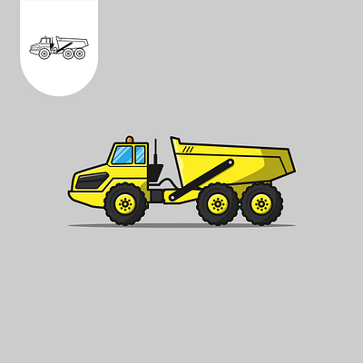artiulated dump truck logo app articulated branding company design dumptruck icon illustration logo ui ux vector