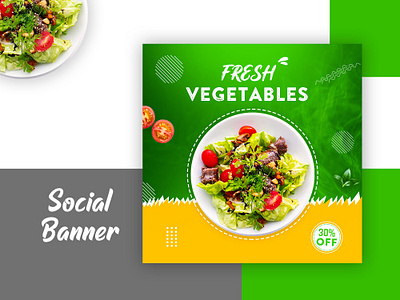 Vegetable Food social media post design advertisment adwords design banner banner ads branding design business card design flyer food banner illustration instagram post leaflet logo organic food pin pinteres prospectus social media design vector vegetables