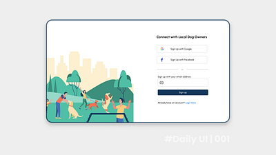 Daily UI | 001 | Sign Up 1 app concept dailyui desktop dogs signup ui