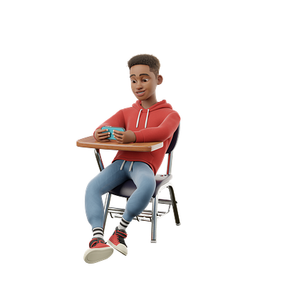 "Studying" 3d 3d animation 3d character afro animation black blender cartoon character design illustration