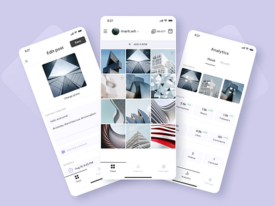 Instagram Planner App app ui app ui design instagram planner ui instagram app ui ios ui mobile app design mobile app ui mobile design planner app planner design scheduler design social network design ui uidesign