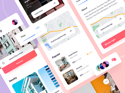 Hotel booking App - P1 appdesign booking booking app concept design hotel hotel app hotel booking house minimal real estate travel travel app ui uidesign userinterface