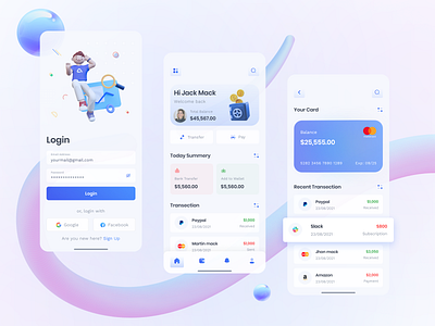 Finance Mobile App 3d apps apps design attractive bank apps design figma figma app design finance app finance mobile app login minimal mobile apps mobile bank mobile wallet online bank ui ui looks ux wallet