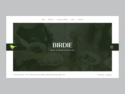 Birdie-Deli Website bar clean cocktail food green minimal munich parties place relaxing ui uidesign website