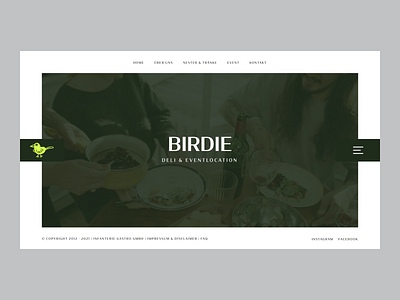 Birdie-Deli Website bar clean cocktail food green minimal munich parties place relaxing ui uidesign website