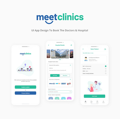 Meet Clinics UI App Design design ui ui design uiux user experience user interface ux