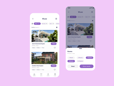 Real estate mobile app-Filter UI product design ui ux uxdesign