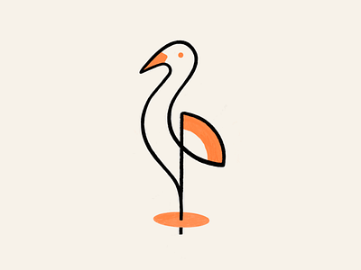 Crane! bird birds brand brand identity branding branding consultant crane icon illustration lineart logo logo design mark monoline rebrand redesign sketch stork stroke symbol