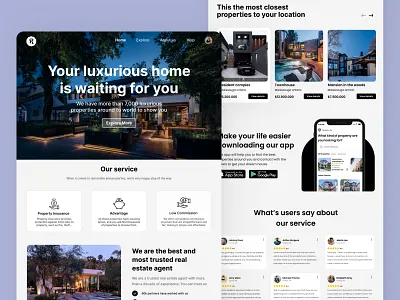 Real Estate Website dailyui design graphicdesign interface properties realestate ui uidesign uidesigner uidesigns uitrends uiux userexperience ux webdesign webdesigner
