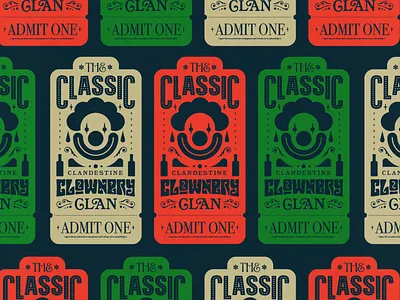 the classic clandestine clownery clan design graphic design illustration typography