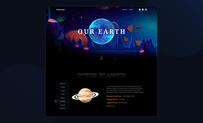 Universe - Landing Page Concept clean ui creative design design illustration landing page minimal planet responsive trendy design ui uidesign uiinspiration uitrends ux uxdesign uxinspiration uxtrends web application website