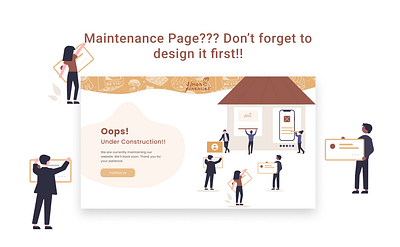 Maintenance Page UI app designer branding design error page maintenance page design mobile app design ui ui designer ui ux design ux web design web page design website