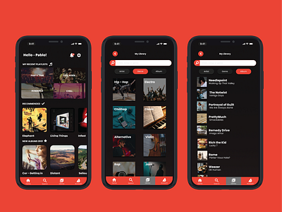 Music app UI Design app concept graphic design music ui