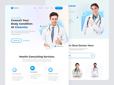 Clearnics - Medical Landing Page clean design header health healty interface landingpage lightmode medical ui uidesign uiux ux uxdesign web website