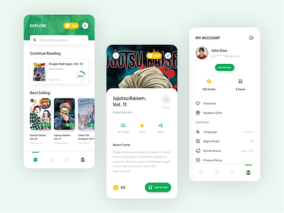 Comic Store Mobile App Design app book comic daily design mobile store ui ux