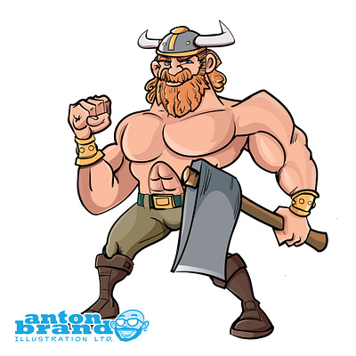 Viking with an axe adobeillustrator cartoon illustration illustrator vector