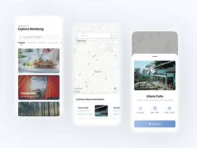 Travel Guide Bandung App - Exploration app mobile mobile app recommendation travel travel guide ui ui design