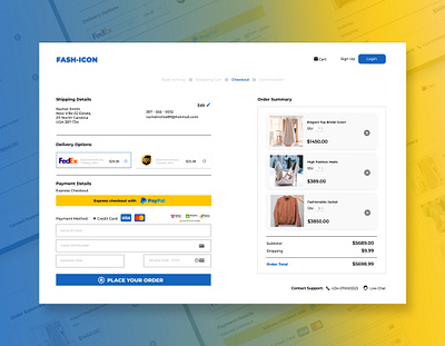 A Fashion Checkout Web Page UI app design ui ux