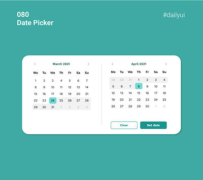 #080 Date picker dailyui dailyui 080 dailyuichallenge date picker