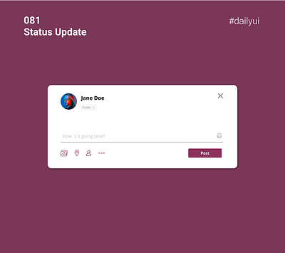 #081 Status update dailyui dailyui 081 dailyuichallenge status update