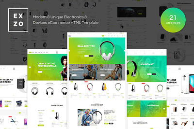 Exzo - Electronics eCommerce HTML Template app branding commerce design electronics freelancer graphic design html illustration motion graphics multupurpose portfolio purpose template ui ui design unique ux ux design website