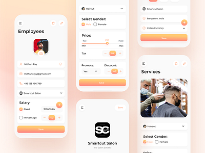 Salon App beauty app haircut salon salon salon app salon management app spa app ui design user experience design user interface design ux design