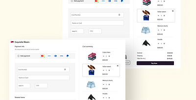 Checkout Screen for a Fashion Company landing page productdesign ui ux webdesign