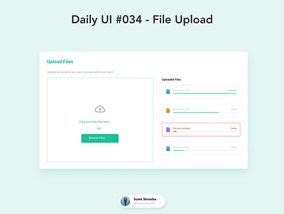 Daily UI #034 - File Upload bestnepal famous files fileupload nepaldesigner shotoftheday success uploads