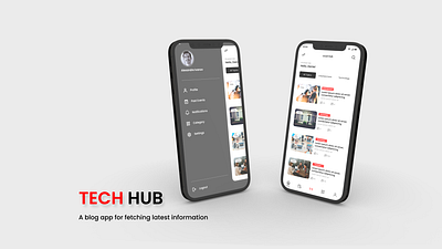 Tech Hub adobe app blog blog app blogapp custom dashboard design facebook figma graphic design information mobile navigation sidebar social template ui ux vector