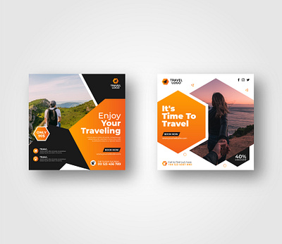 Travel Agency Social Media Post Template vol-4 vector