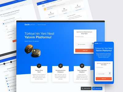 Gedik Investment app card design illustration logo mobile ui ux web